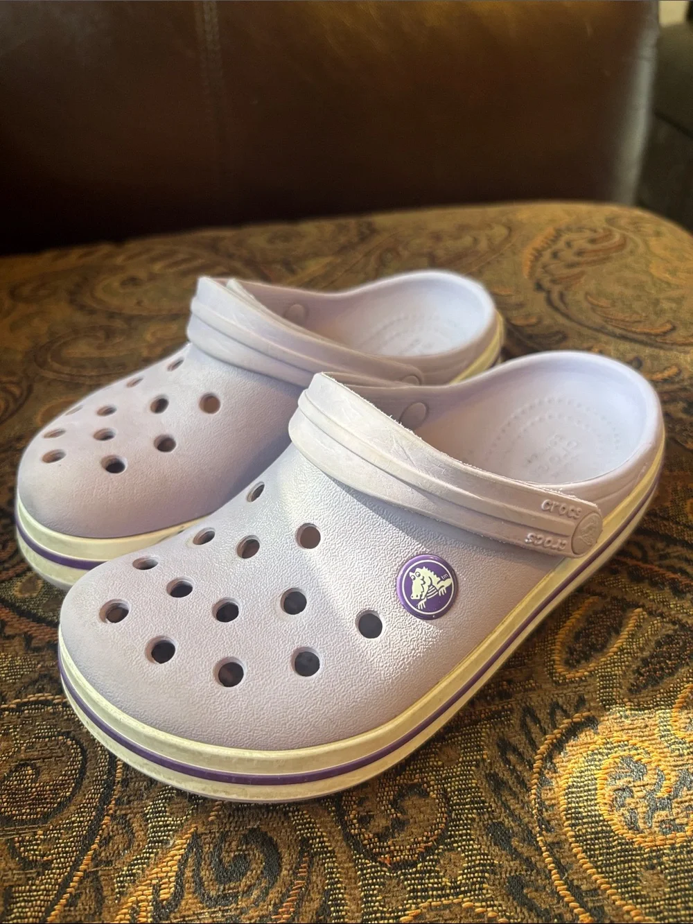 Kids Lightweight Purple Slip-On Crocs with Purple Accent